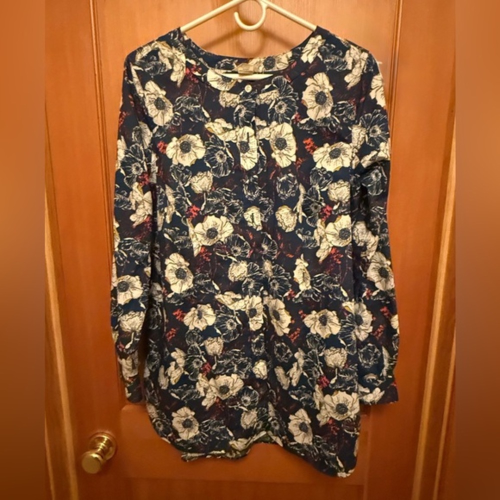 Duluth Trading Co. Women's Wrinklefighter Tunic Floral M NWOT